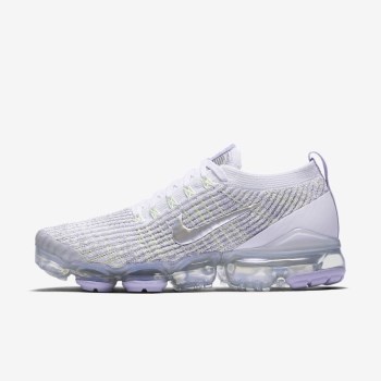 Nike Air VaporMax Flyknit 3 - Női Utcai Cipő - Fehér/Lila/Metal Titán